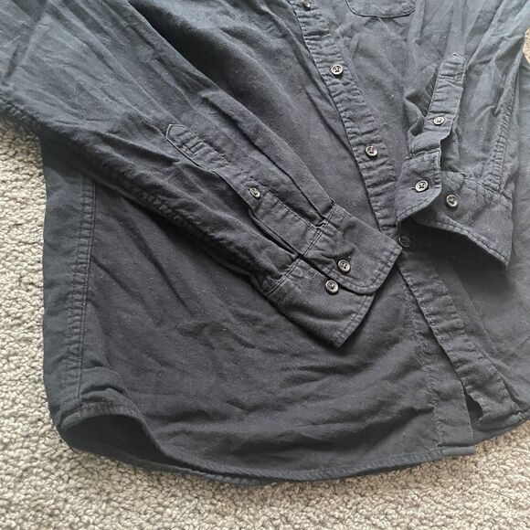 Uniqlo Mens Button Up Top Black Sz Medium Minimalist Classic Career Office Basic - Picture 2 of 7